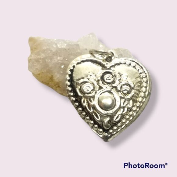 Silver costume Victorian heart necklace‎ pendant